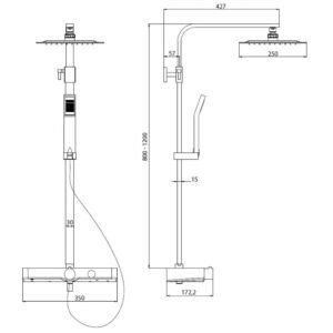 SCHÜTTE Termostatinė dušo sistema OCEAN 6 4008431605302 g en hd 3