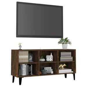 TV spintelė su metalinėmis kojelėmis, ąžuolo, 103,5x30x50cm 5 8720286855041 g en hd 1