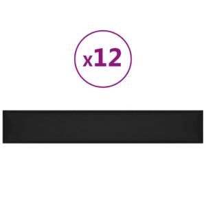 Sienų plokštės, 12vnt., juodos, 90x15cm, dirbtinė oda, 1,62m² 4 8720287074571 a en hd 1