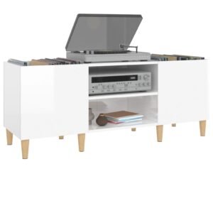 Vinilinių plokštelių spintelė, balta, 121x38x48cm, mediena 6 8720845878337 g en hd 2