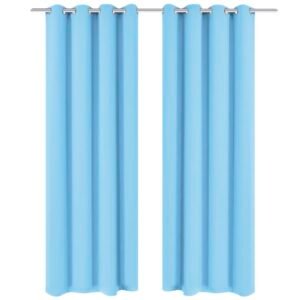 vidaXL Naktinės užuolaidos su met. kilp., 2vnt., 135x175cm, turkio sp.