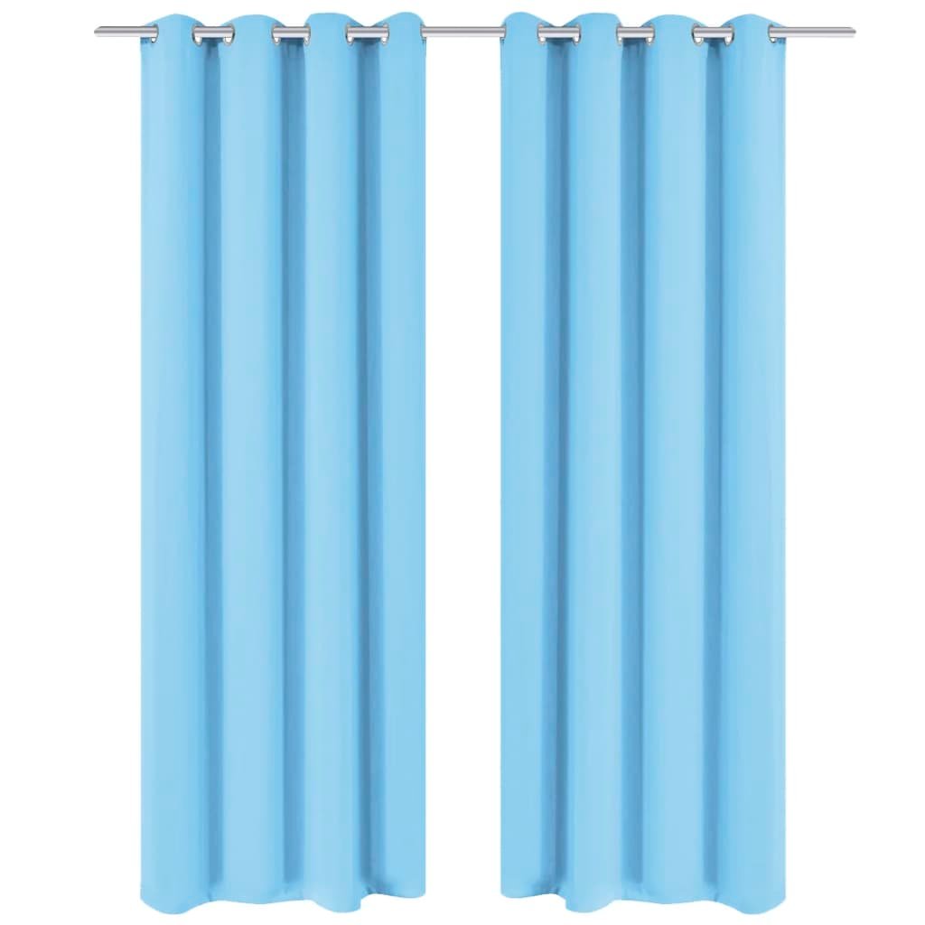 vidaXL Naktinės užuolaidos su met. kilp., 2vnt., 135x175cm, turkio sp vidaXL Naktinės užuolaidos su met. kilp., 2vnt., 135x175cm, turkio sp.