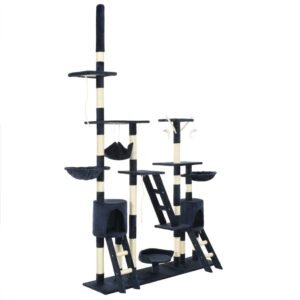 vidaXL Draskyklė katėms su stovais iš sizalio, 230-250cm, mėlyna