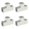 vidaXL Stulpų sujungimai, 4vnt., 101x101mm, metalas, T formos