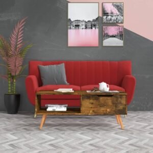 vidaXL Kavos staliukas, dūminio ąžuolo, 100x49,5x43cm, mediena