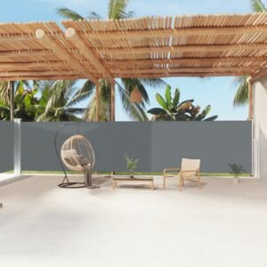 vidaXL Ištraukiama šoninė pertvara, antracito spalvos, 180x1200cm