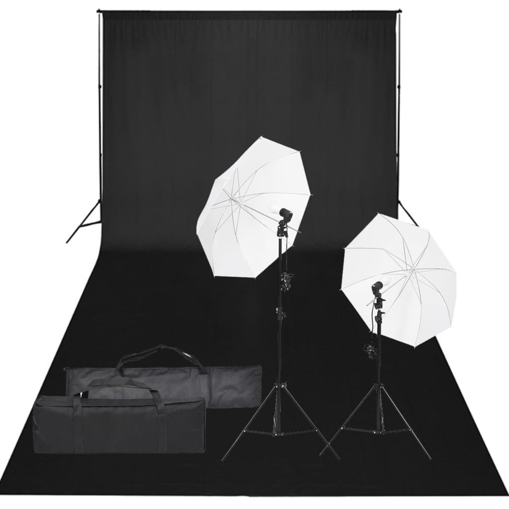 vidaXL Fotostudijos rinkinys su apšvietimo rinkiniu ir fonu 1 vidaXL Fotostudijos rinkinys su apšvietimo rinkiniu ir fonu