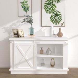 vidaXL Stumdomų spintelės durelių rinkinys, baltas, 122cm, plienas